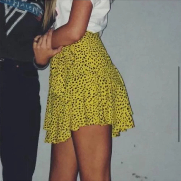 Topshop Leopard Animal Ruffle Hem Mini Skirt 8 - Picture 3 of 13